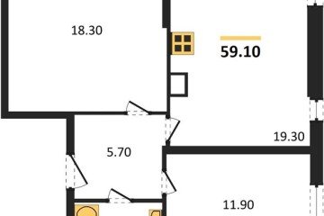Фото №1: 2-комнатная квартира 59 м² - Краснодар, мкр. жилой комплекс Самолёт-6, 