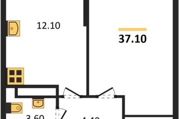 Фото №1: 1-комнатная квартира 37 м² - Краснодар, мкр. жилой комплекс Самолёт-6, 