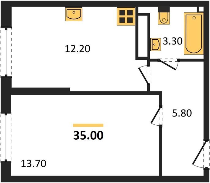 Фото №1: 1-комнатная квартира 35 м² - Краснодар, Прикубанский внутригородской округ, мкр. жилой комплекс Самолёт-6