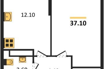 Фото №1: 1-комнатная квартира 37 м² - Краснодар, мкр. жилой комплекс Самолёт-6, 