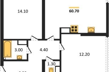 Фото №1: 2-комнатная квартира 60 м² - Краснодар, мкр. жилой комплекс Самолёт-6, 