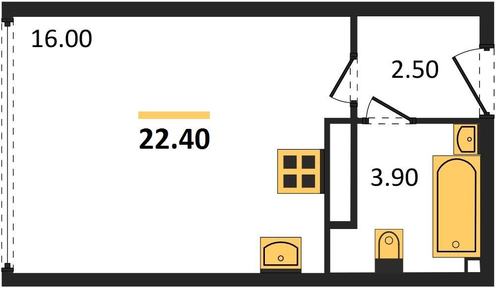 Фото №1: Студия 22 м² - Краснодар, Прикубанский внутригородской округ, мкр. жилой комплекс Самолёт-6