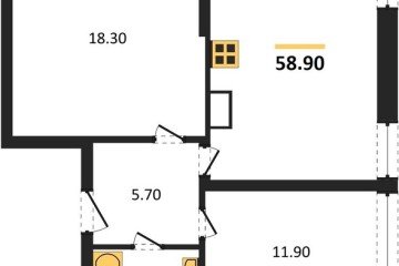 Фото №1: 2-комнатная квартира 58 м² - Краснодар, мкр. жилой комплекс Самолёт-6, 