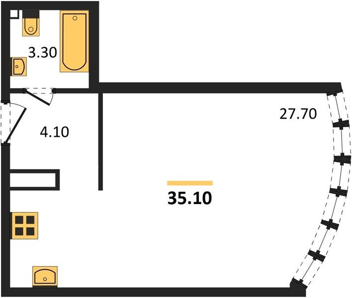 Фото №1: Студия 35 м² - Краснодар, Прикубанский внутригородской округ, мкр. жилой комплекс Самолёт-6