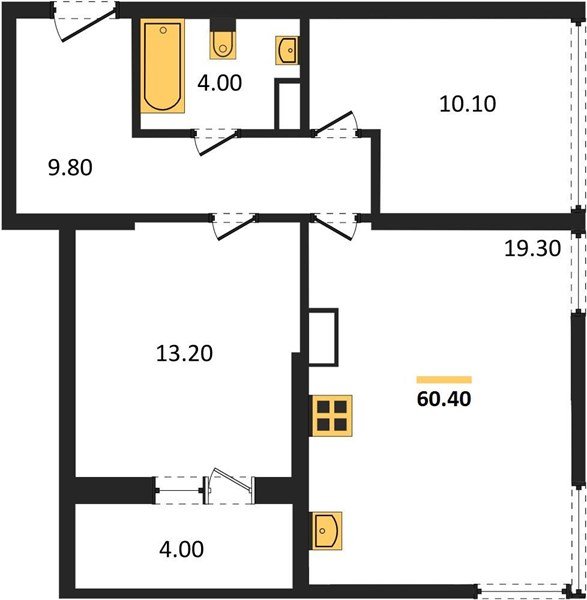 Фото №1: 2-комнатная квартира 60 м² - Краснодар, Прикубанский внутригородской округ, мкр. жилой комплекс Самолёт-6