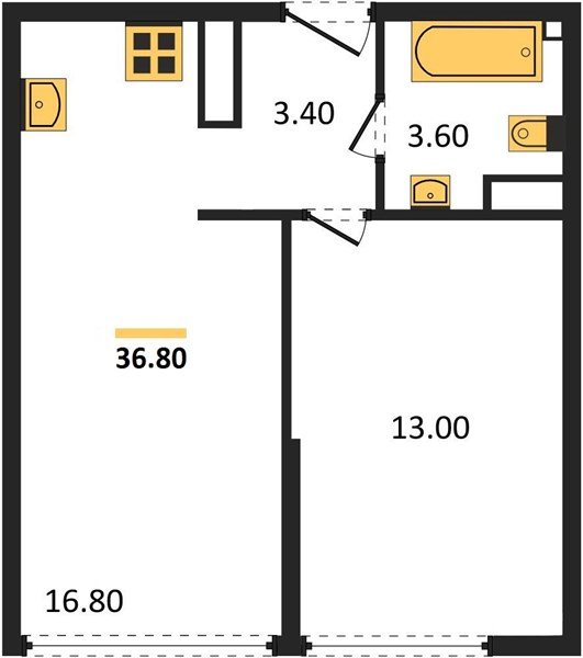 Фото №1: 1-комнатная квартира 36 м² - Краснодар, Прикубанский внутригородской округ, мкр. жилой комплекс Самолёт-6