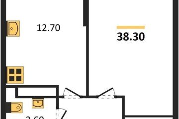 Фото №1: 1-комнатная квартира 38 м² - Краснодар, мкр. жилой комплекс Самолёт-6, 