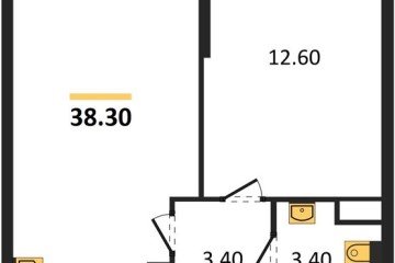 Фото №1: 1-комнатная квартира 38 м² - Краснодар, мкр. жилой комплекс Самолёт-6, 