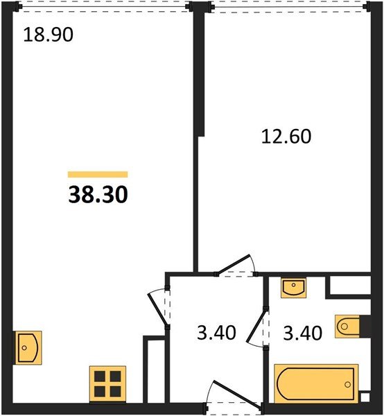 Фото №1: 1-комнатная квартира 38 м² - Краснодар, Прикубанский внутригородской округ, мкр. жилой комплекс Самолёт-6