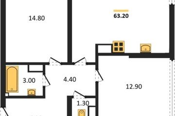 Фото №1: 2-комнатная квартира 63 м² - Краснодар, мкр. жилой комплекс Самолёт-6, 