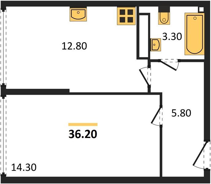 Фото №1: 1-комнатная квартира 36 м² - Краснодар, Прикубанский внутригородской округ, мкр. жилой комплекс Самолёт-6