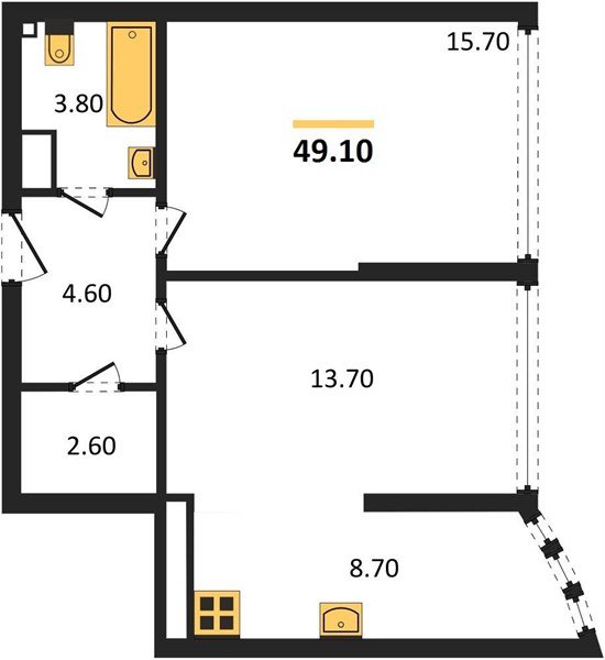 Фото №1: 2-комнатная квартира 49 м² - Краснодар, Прикубанский внутригородской округ, мкр. жилой комплекс Самолёт-6