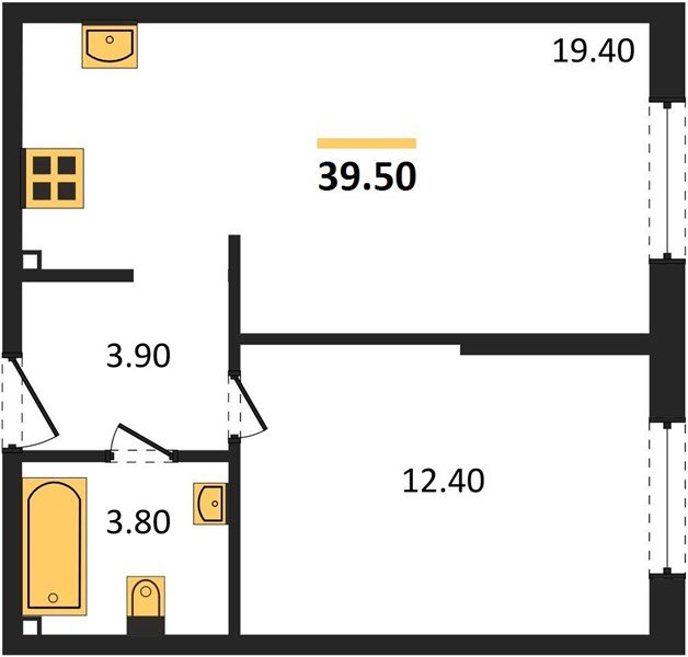 Фото №1: 1-комнатная квартира 39 м² - Краснодар, жилой комплекс Самолёт-6, мкр. Прикубанский внутригородской округ