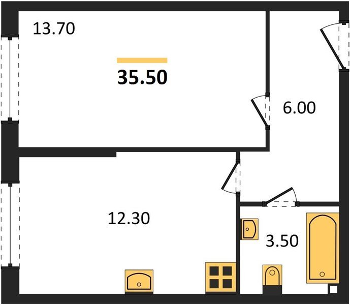 Фото №1: 1-комнатная квартира 35 м² - Краснодар, жилой комплекс Самолёт-6, мкр. Прикубанский внутригородской округ