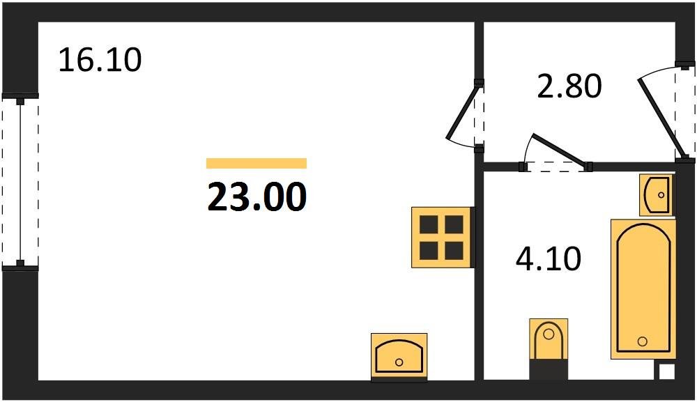 Фото №1: Студия 23 м² - Краснодар, жилой комплекс Самолёт-6, мкр. Прикубанский внутригородской округ