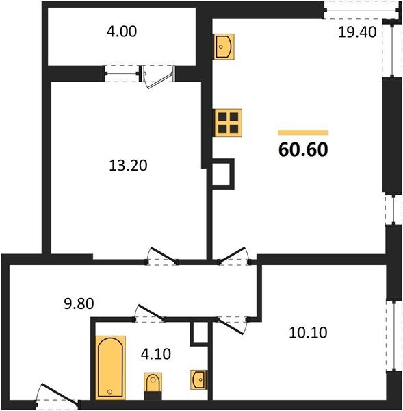 Фото №1: 2-комнатная квартира 60 м² - Краснодар, жилой комплекс Самолёт-6, мкр. Прикубанский внутригородской округ