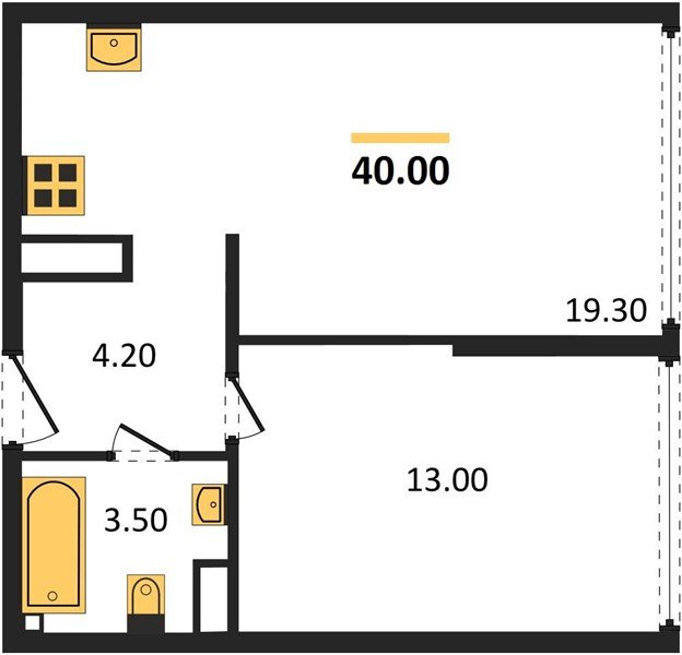 Фото №1: 1-комнатная квартира 40 м² - Краснодар, жилой комплекс Самолёт-6, мкр. Прикубанский внутригородской округ