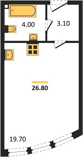 Фото №1: Студия 26 м² - Краснодар, жилой комплекс Самолёт-6, мкр. Прикубанский внутригородской округ