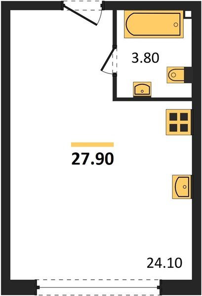 Фото №1: Студия 27 м² - Краснодар, жилой комплекс Самолёт-6, мкр. Прикубанский внутригородской округ