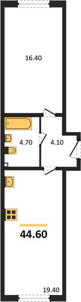 Фото №1: 1-комнатная квартира 44 м² - Краснодар, жилой комплекс Самолёт-6, мкр. Прикубанский внутригородской округ