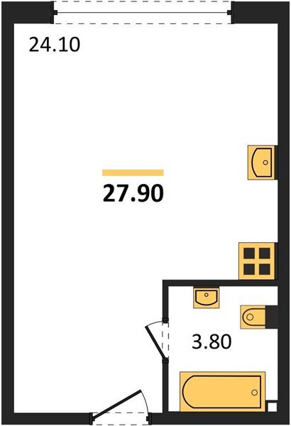 Фото №1: Студия 27 м² - Краснодар, жилой комплекс Самолёт-6, мкр. Прикубанский внутригородской округ