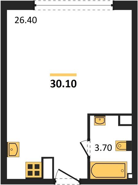 Фото №1: Студия 30 м² - Краснодар, жилой комплекс Самолёт-6, мкр. Прикубанский внутригородской округ