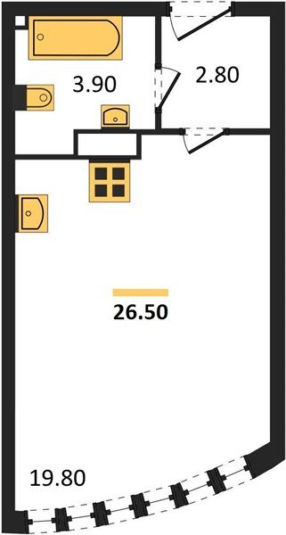 Фото №1: Студия 26 м² - Краснодар, жилой комплекс Самолёт-6, мкр. Прикубанский внутригородской округ