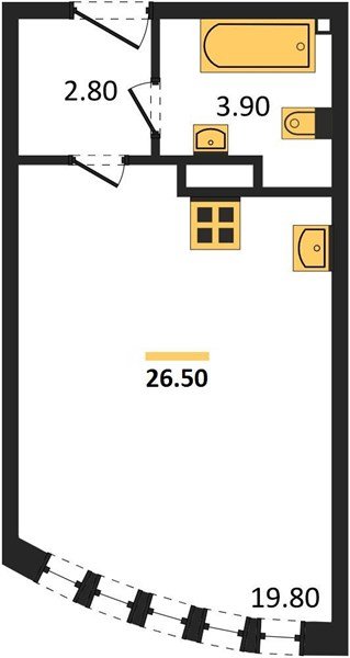 Фото №1: Студия 26 м² - Краснодар, жилой комплекс Самолёт-6, мкр. Прикубанский внутригородской округ