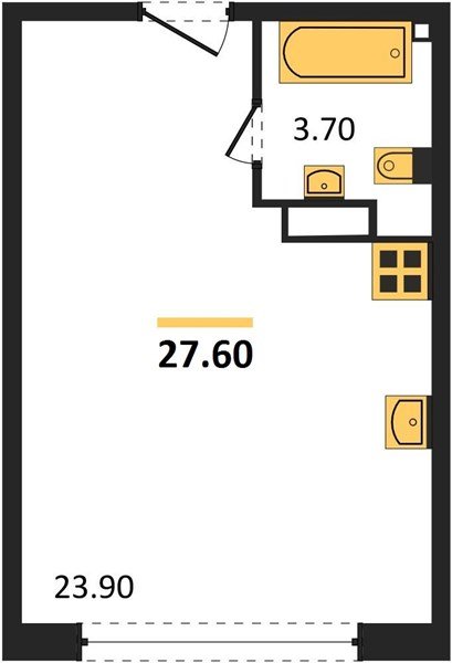 Фото №1: Студия 27 м² - Краснодар, жилой комплекс Самолёт-6, мкр. Прикубанский внутригородской округ