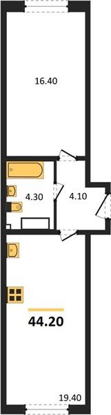 Фото №1: 1-комнатная квартира 44 м² - Краснодар, жилой комплекс Самолёт-6, мкр. Прикубанский внутригородской округ