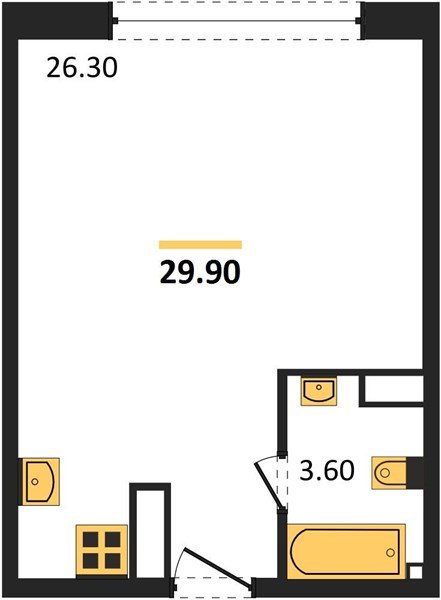 Фото №1: Студия 29 м² - Краснодар, жилой комплекс Самолёт-6, мкр. Прикубанский внутригородской округ