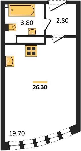 Фото №1: Студия 26 м² - Краснодар, жилой комплекс Самолёт-6, мкр. Прикубанский внутригородской округ