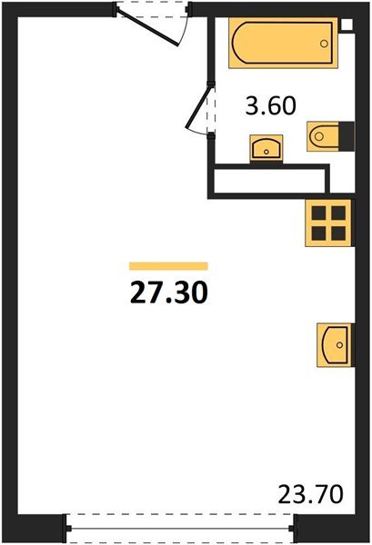 Фото №1: Студия 27 м² - Краснодар, жилой комплекс Самолёт-6, мкр. Прикубанский внутригородской округ