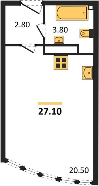 Фото №1: Студия 27 м² - Краснодар, жилой комплекс Самолёт-6, мкр. Прикубанский внутригородской округ
