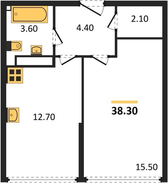 Фото №1: 1-комнатная квартира 38 м² - Краснодар, жилой комплекс Самолёт-6, мкр. Прикубанский внутригородской округ