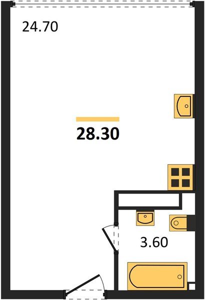 Фото №1: Студия 28 м² - Краснодар, жилой комплекс Самолёт-6, мкр. Прикубанский внутригородской округ