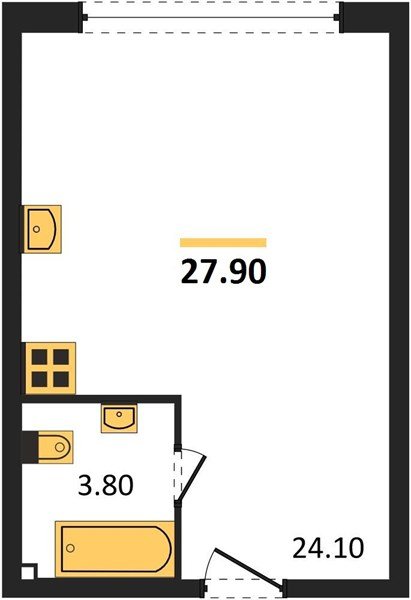 Фото №1: Студия 27 м² - Краснодар, жилой комплекс Самолёт-6, мкр. Прикубанский внутригородской округ