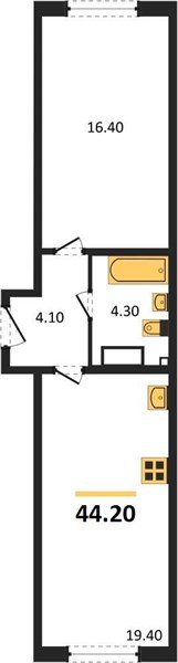 Фото №1: 1-комнатная квартира 44 м² - Краснодар, жилой комплекс Самолёт-6, мкр. Прикубанский внутригородской округ