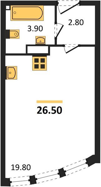 Фото №1: Студия 26 м² - Краснодар, жилой комплекс Самолёт-6, мкр. Прикубанский внутригородской округ