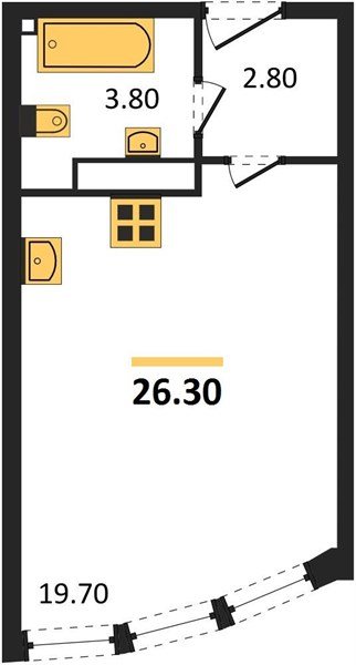 Фото №1: Студия 26 м² - Краснодар, жилой комплекс Самолёт-6, мкр. Прикубанский внутригородской округ