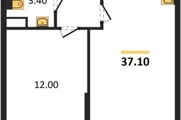 Фото №1: 1-комнатная квартира 37 м² - Краснодар, мкр. Прикубанский внутригородской округ, 