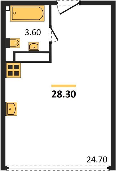 Фото №1: Студия 28 м² - Краснодар, жилой комплекс Самолёт-6, мкр. Прикубанский внутригородской округ