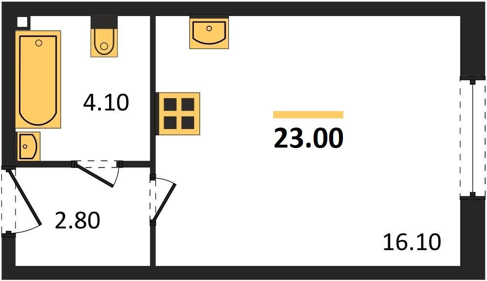 Фото №1: Студия 23 м² - Краснодар, жилой комплекс Самолёт-6, мкр. Прикубанский внутригородской округ