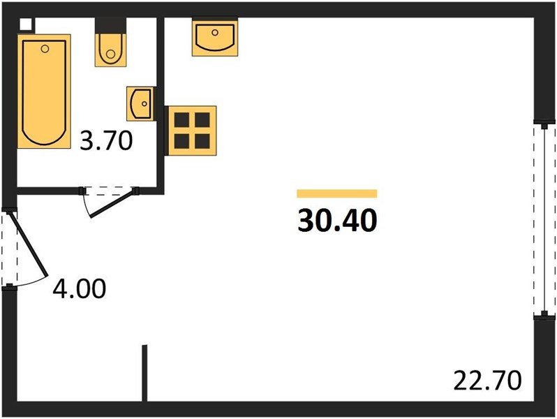 Фото №1: Студия 30 м² - Краснодар, жилой комплекс Самолёт-6, мкр. Прикубанский внутригородской округ