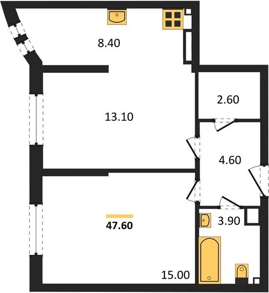 Фото №1: 2-комнатная квартира 47 м² - Краснодар, жилой комплекс Самолёт-6, мкр. Прикубанский внутригородской округ