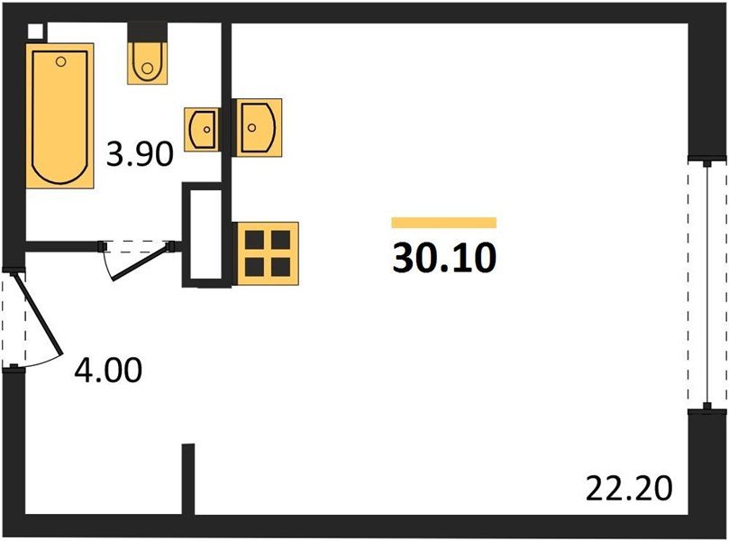 Фото №1: Студия 30 м² - Краснодар, жилой комплекс Самолёт-6, мкр. Прикубанский внутригородской округ