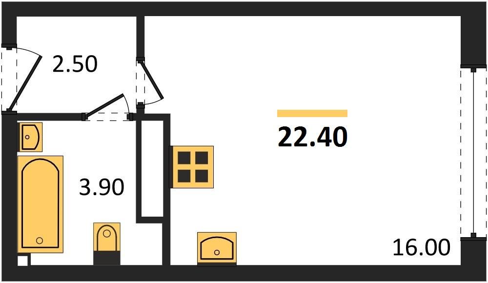 Фото №1: Студия 22 м² - Краснодар, жилой комплекс Самолёт-6, мкр. Прикубанский внутригородской округ