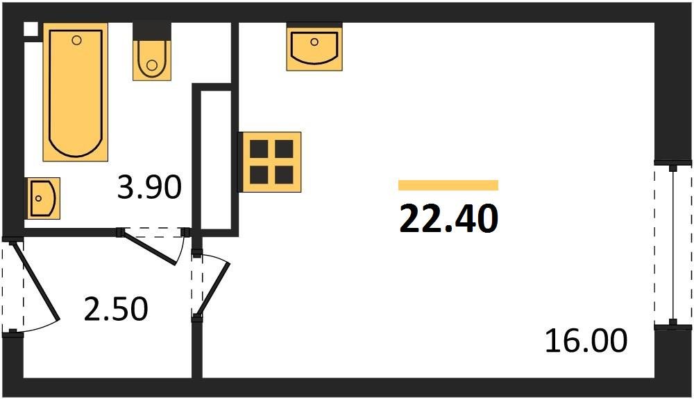 Фото №1: Студия 22 м² - Краснодар, жилой комплекс Самолёт-6, мкр. Прикубанский внутригородской округ