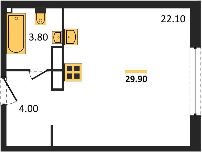 Фото №1: Студия 29 м² - Краснодар, жилой комплекс Самолёт-6, мкр. Прикубанский внутригородской округ