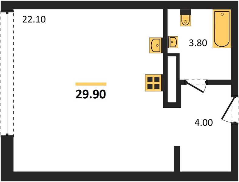 Фото №1: Студия 29 м² - Краснодар, жилой комплекс Самолёт-6, мкр. Прикубанский внутригородской округ